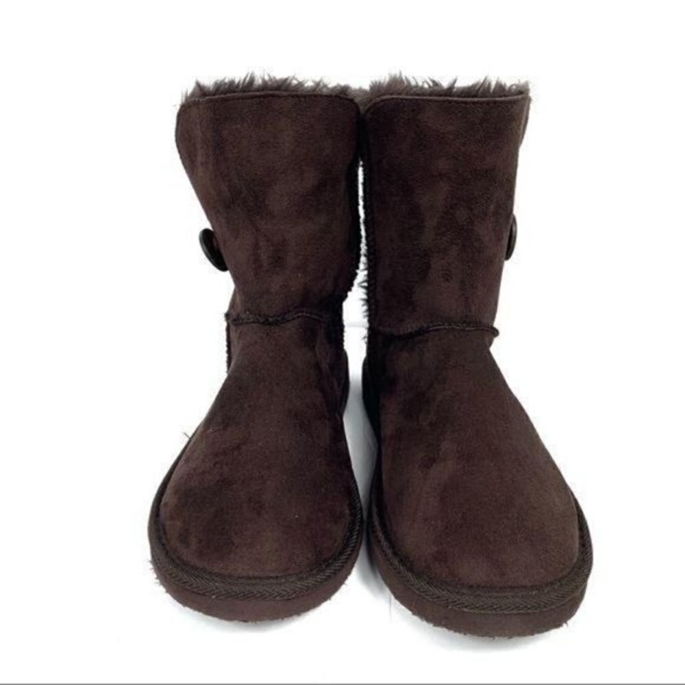 Bumper Brown Faux Suede & Fur Boots Size 7 - Picture 4 of 8